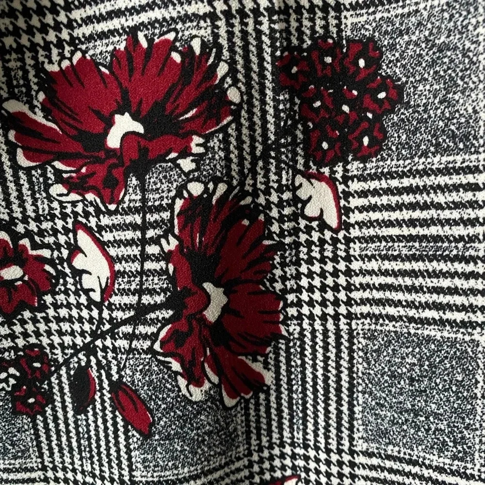 LIKE AN ANGEL | Women’s Plaid Floral Print Straight Leg Trouser Pants Size XL - Picture 5 of 7